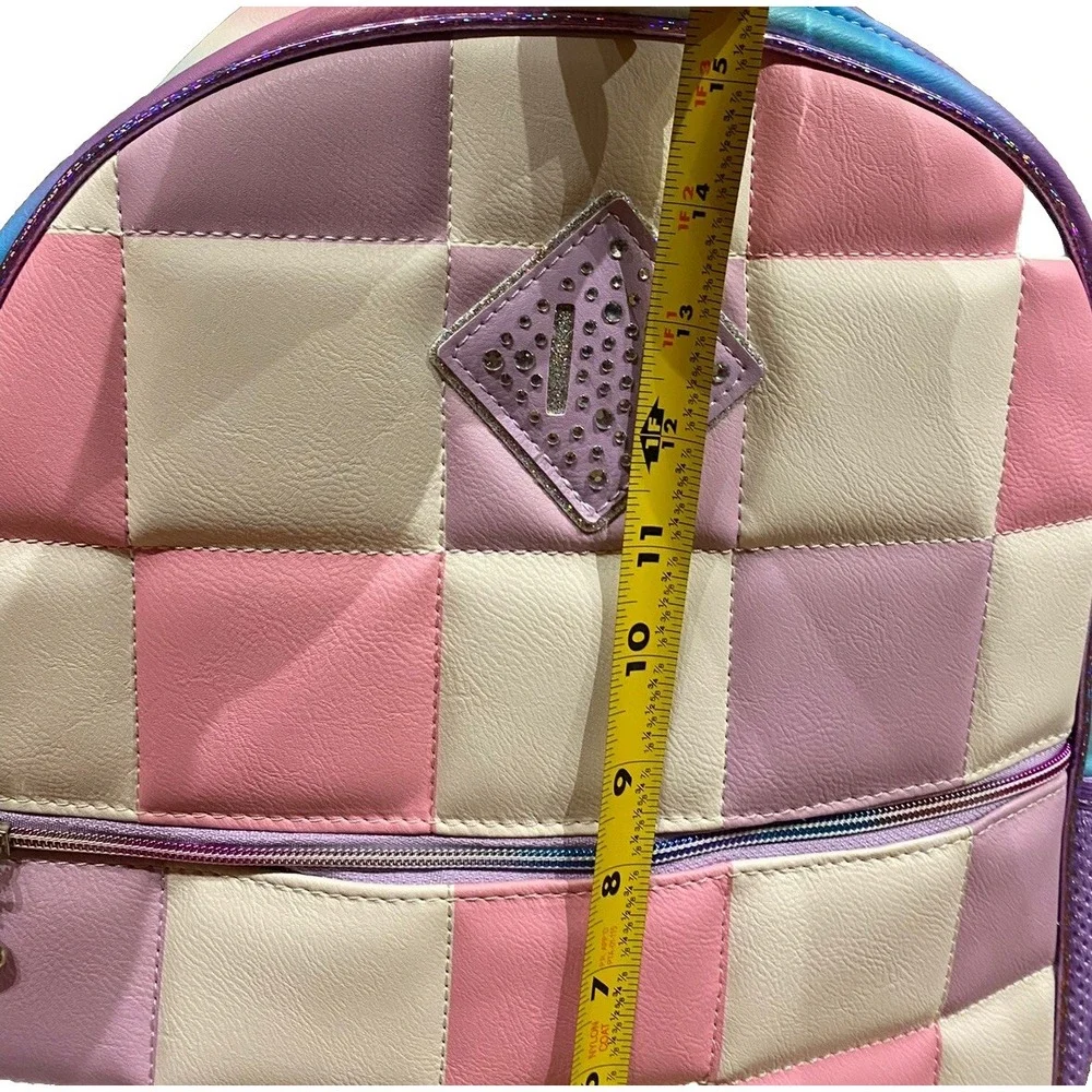 Miss Gwen's‎ OMG pink/purple Checkboard backpack with Heart pencil pouch